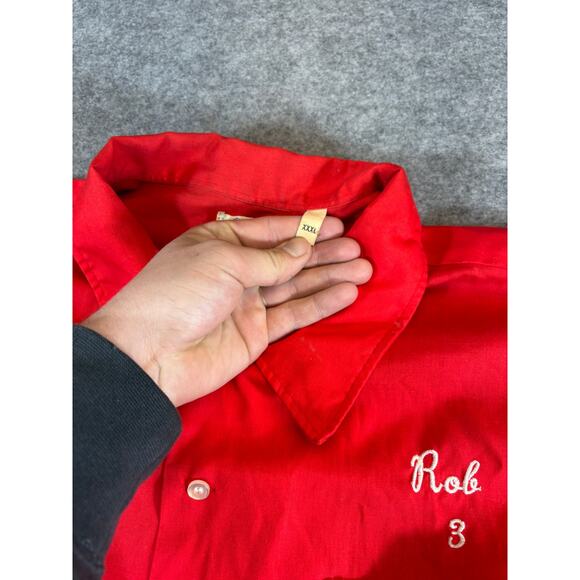 Vintage 70s Chain Stitch Ollies Garage Bowling Uniform Shirt Mens 3XL Rockabily - Picture 4 of 9